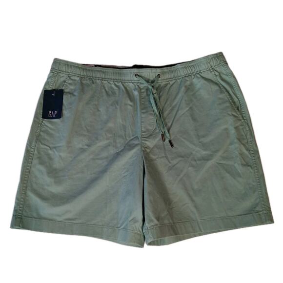 Gap Men's XXL Pull On Short 7" Inseam Elastic Waist Stretch Twill Granite Green - Picture 9 of 9